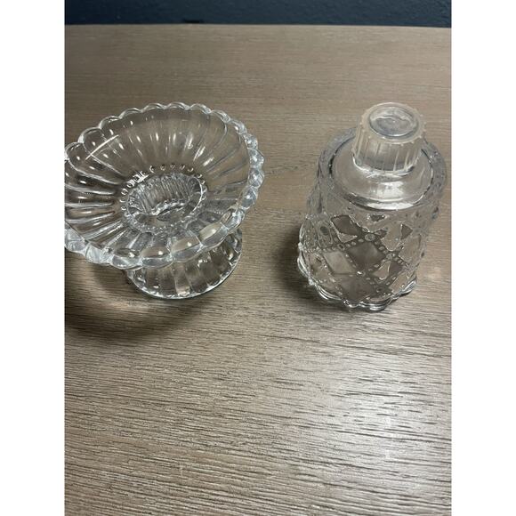 Partylite clear glass Quilted Diamond 2 part candle holder - Picture 4 of 6